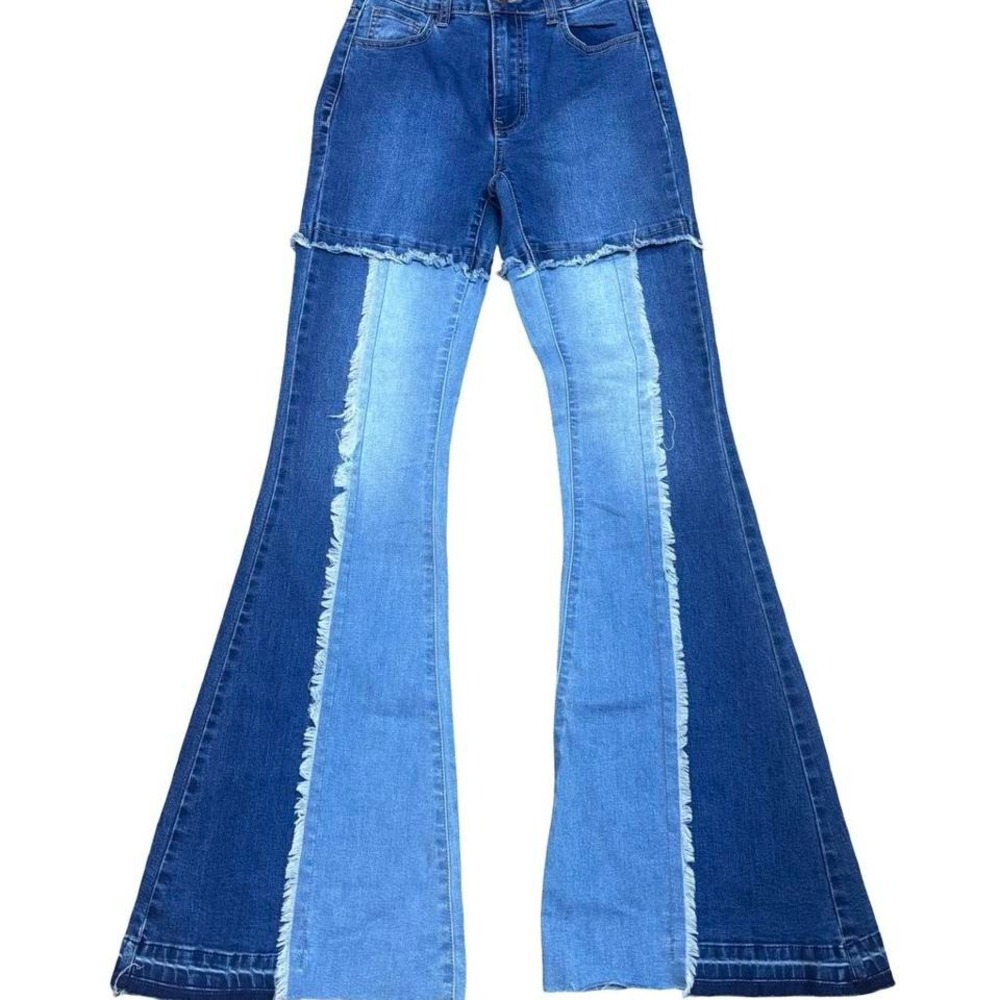 y2k Patchwork high waist flare jeans size 25 waist - Picture 2 of 6